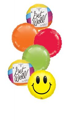Mylar Balloon Bouquet expressing Get Well
